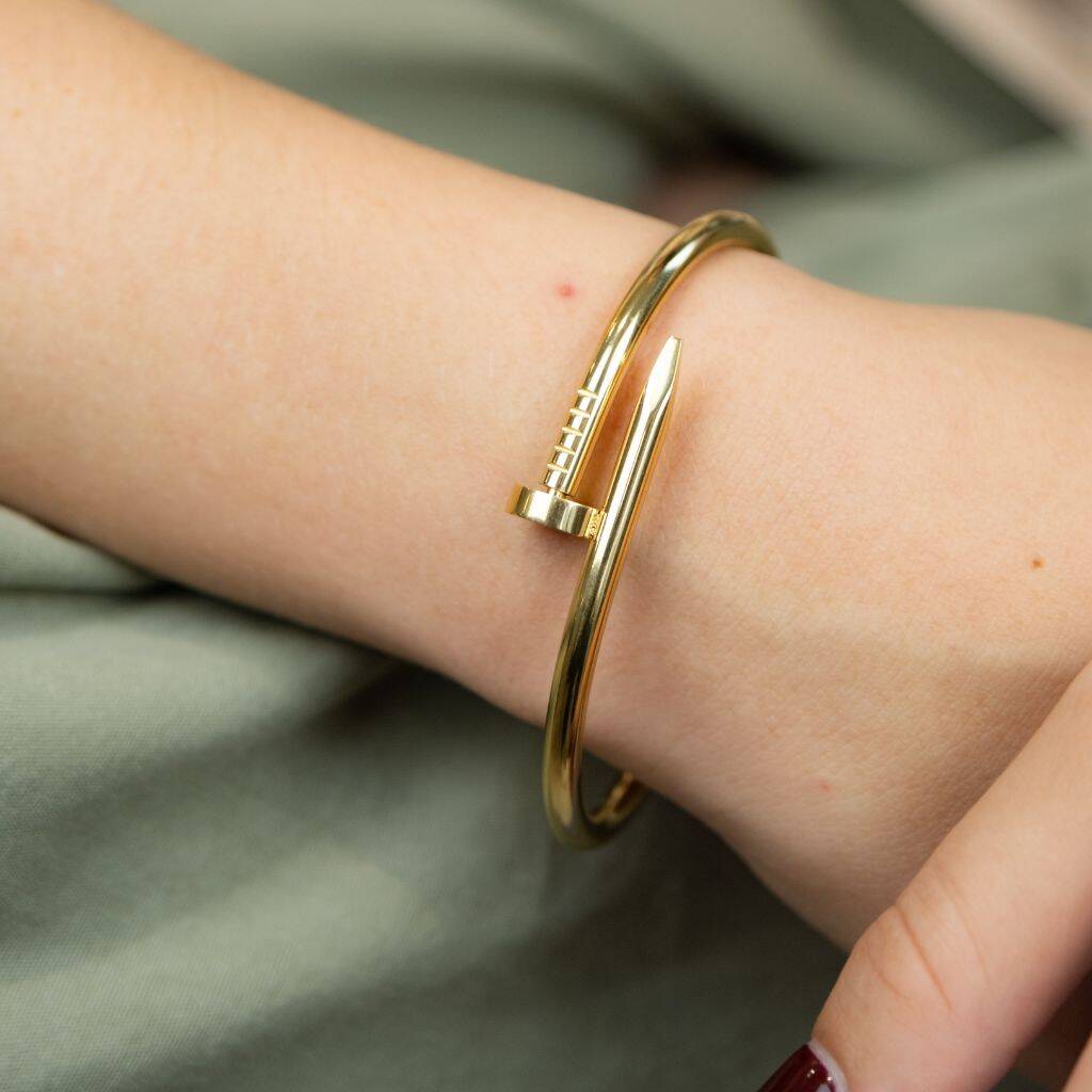 Bold Luxe Nail Bangles – Signature Gold Finish - jewel dots