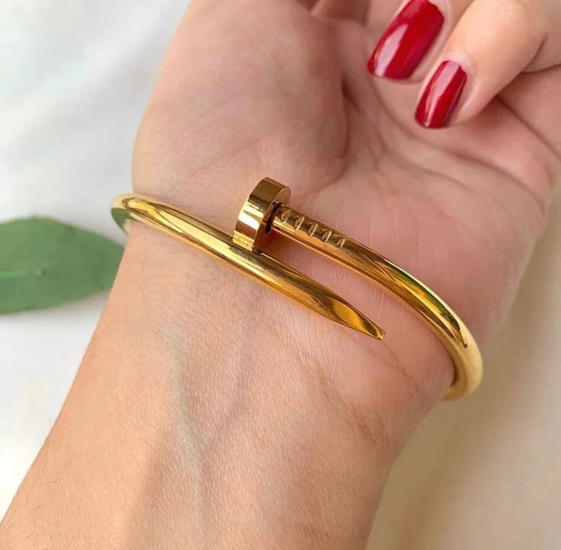Bold Luxe Nail Bangles – Signature Gold Finish - jewel dots